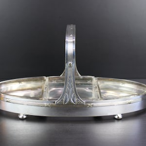 Art Nouveau silver plated floral serving hors d&#39;oevre set by WMF