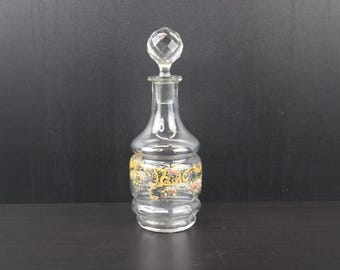 Jugendstil Emaille bemalte florale Dekanter Karaffe von François-Théodore Legras