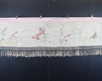 Antique Vintage Chinese silk embroidery wall decoration.