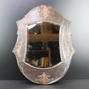 Arts & Crafts - Art Nouveau copper wall mirror.