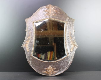 Arts & Crafts - Art Nouveau copper wall mirror.