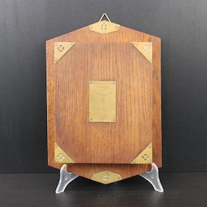 Art Nouveau handcrafted brass wooden key wall cupboard.