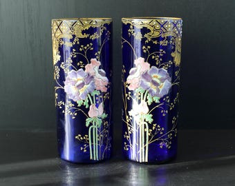 アール ヌーボーLegras ルグラ エナメル ピンク 花瓶