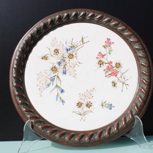 Art Nouveau large floral serving tray platter.