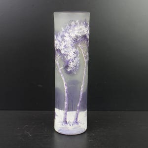 Art Nouveau floral enamel painted glass vase by François-Théodore Legras