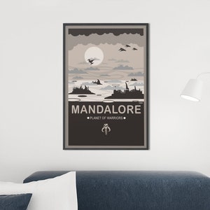 Mandalore Poster | Star Wars Art Prints | Mandalorian Art Decor  | Star Wars Gifts | Decor | DopeyArt