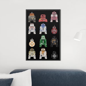 Star Wars Droids Poster | Star Wars Art Prints | R2D2 BB8 Chopper B2EMO  | Star Wars Gifts | Decor | DopeyArt