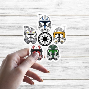 Clone Commanders Stickers | Star Wars Sticker | Clone Trooper Stickers | Clone Wars Stickers| Star Wars Gift Party | Kiss Cut