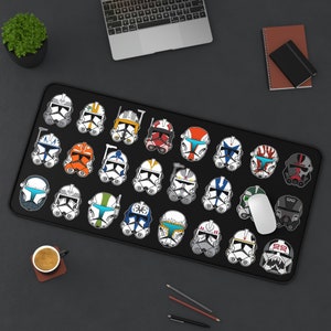 Star Wars Clone Troopers Desk Mat | Clone Wars Desk Mat | Bad Batch Mouse Pad | Star Wars Gaming Desk Pad | Minimalist Art | Size 31&quot;x15.5&quot;