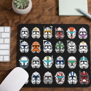 Tapis de souris Clone Troopers | Tapis de souris Star Wars | Tapis de souris Clone Wars | Cadeau de bureau Star Wars | DopeyArt | Accessoires informatiques