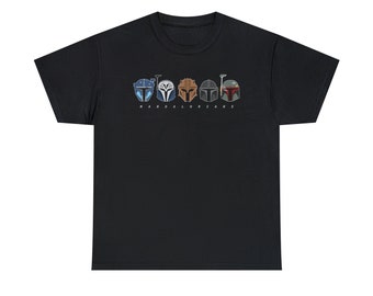 Maglietta Star Wars con caschi mandaloriani / Maglietta in cotone Gildan