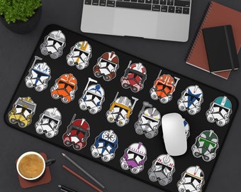 Star Wars Custom Clone Troopers Desk Mat | Clone Wars Desk Mat | Star Wars Mouse Pad | Star Wars Gaming Desk Pad | Size "12"x22"