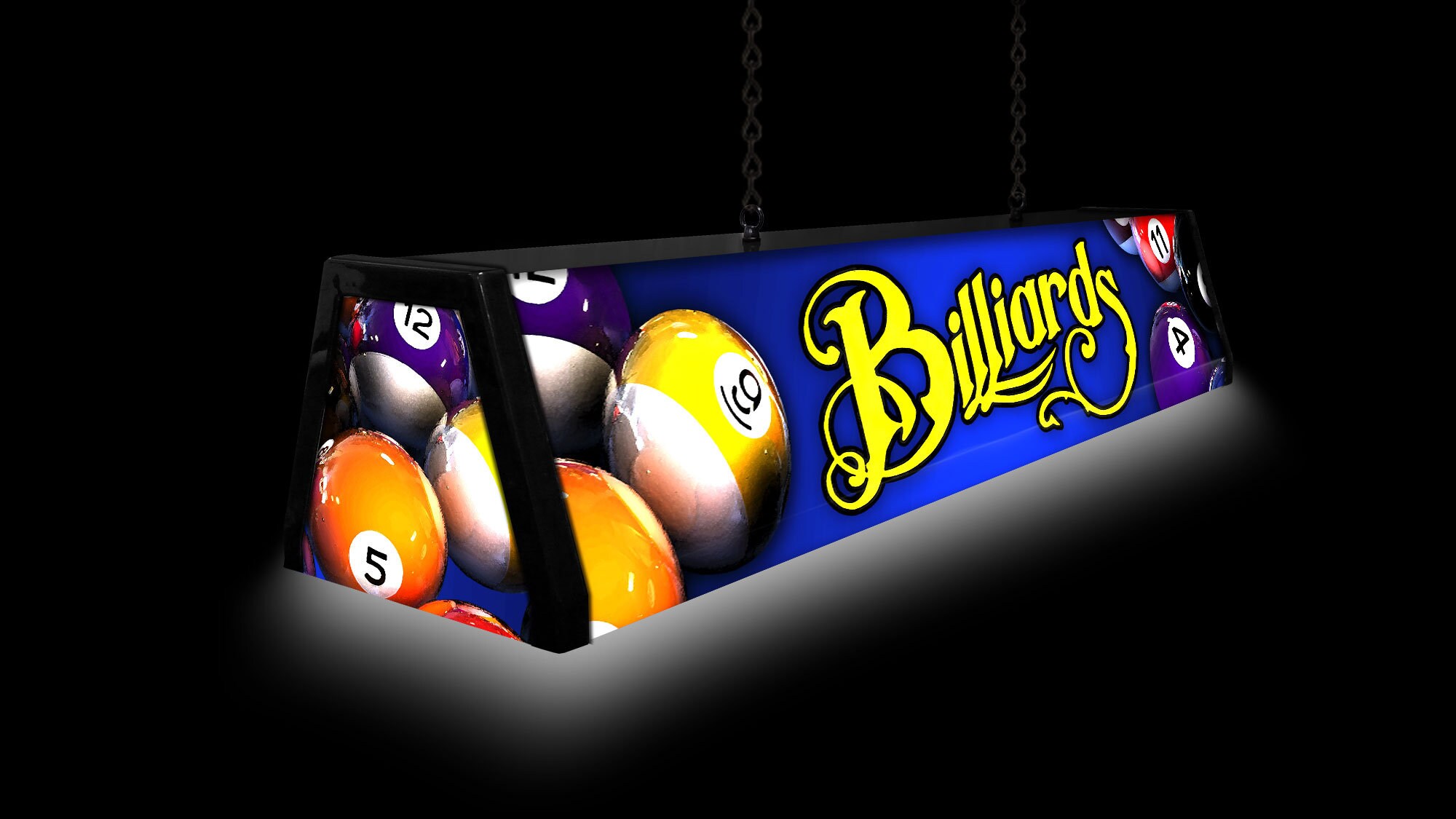 44 Pool Billiard Table Light, BLUE BILLIARDS, Back Lit Game Table Light, Free Shipping Etsy