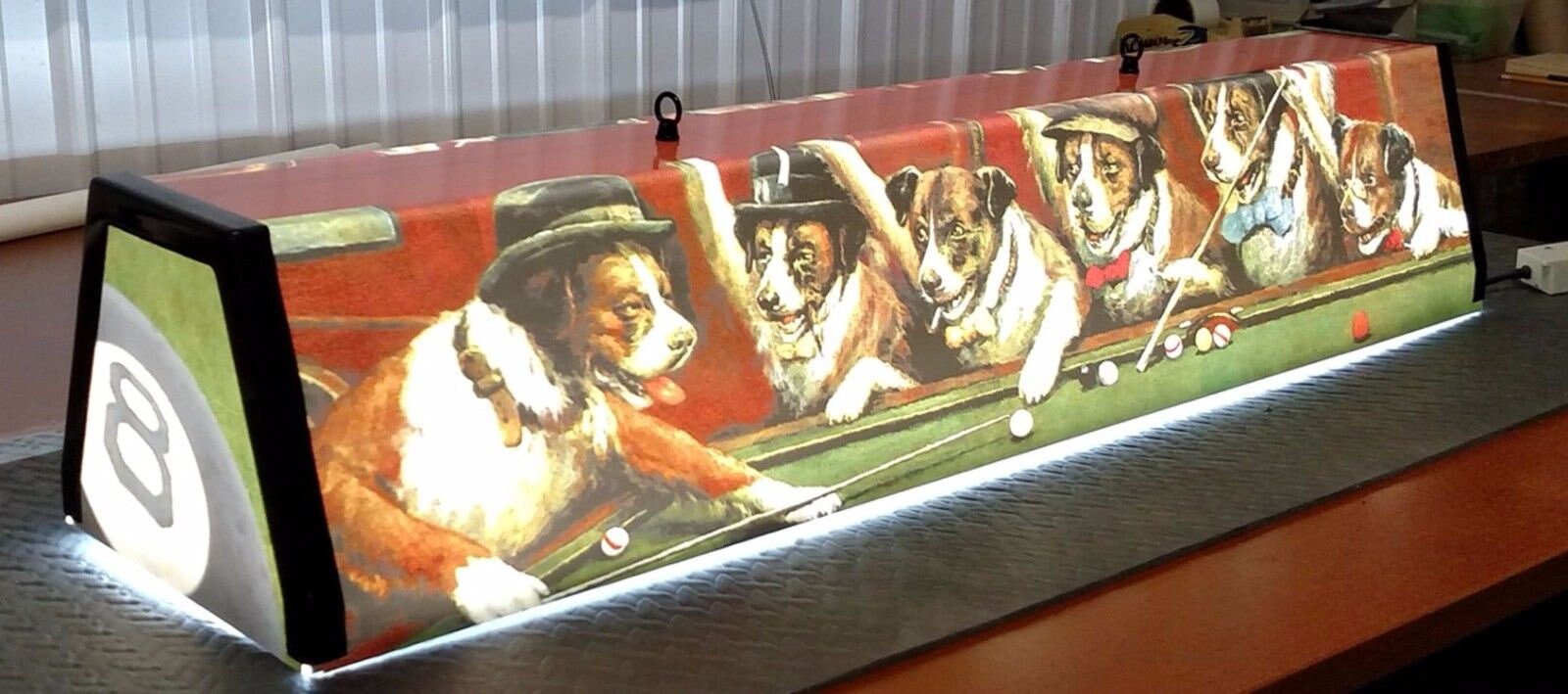 44 Pool Billiard Table Light DOGS PLAYING POOL Back Etsy