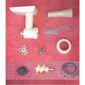 Oster Kitchen Center Meat Food Sausage Grinder 954 Replacement Parts : Housing, Pusher, Plate, Spanner Wrench, Knife, Cap Nut, Auger