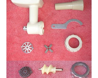 Oster Kitchen Center Meat Food Sausage Grinder 954 Replacement Parts : Housing, Pusher, Plate, Spanner Wrench, Knife, Cap Nut, Auger