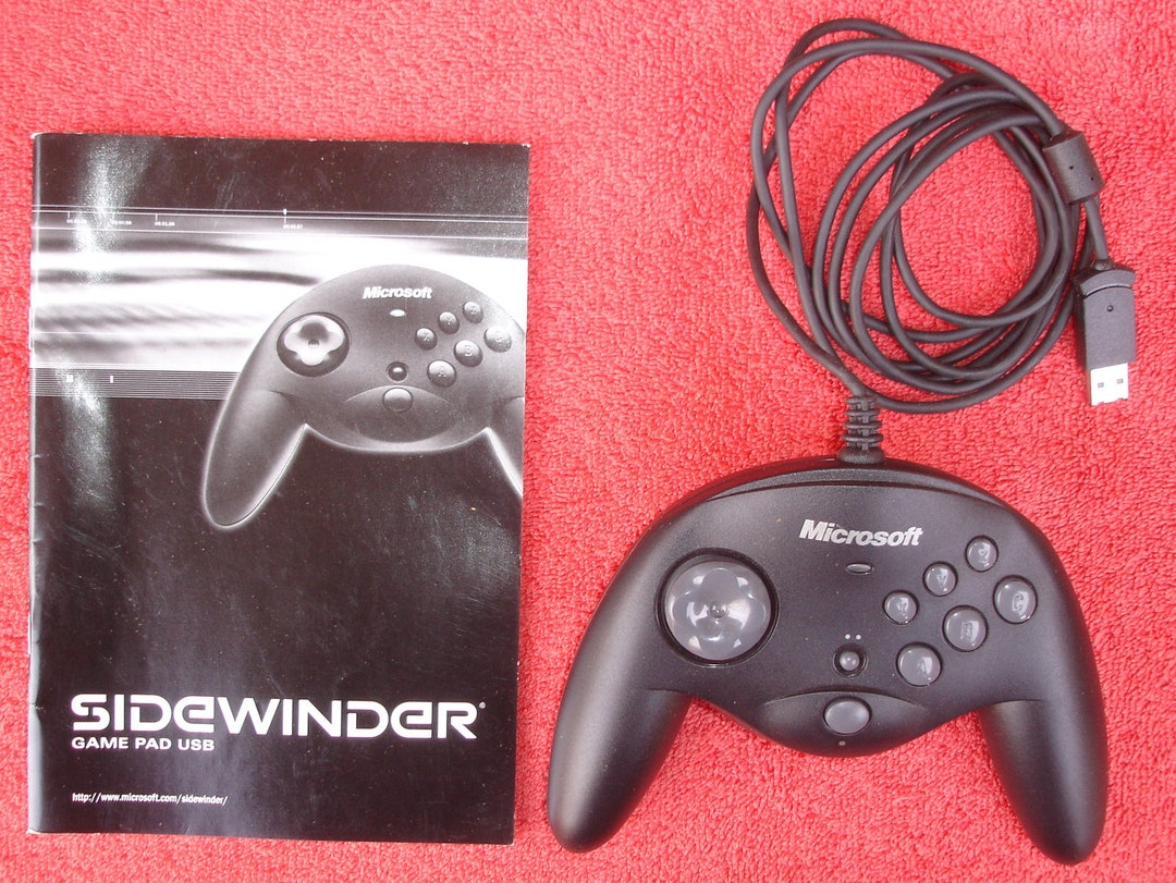 Microsoft Sidewinder Game Pad USB Controller With Owners Manual Tested
