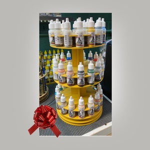 Rotating Paint Rack - For 26mm (1&quot;) Dropper Bottles (AMMO, Vallejo, Army Painter, etc)