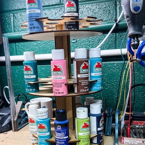 Rotating Paint Rack - For 2oz Craft Paints (Apple Barrel, Folk Art, etc)