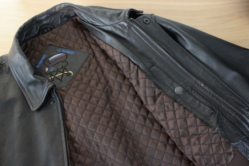 Brown Nappa Leather Pilot Jacket from Le Bourget Airport Paris image 9