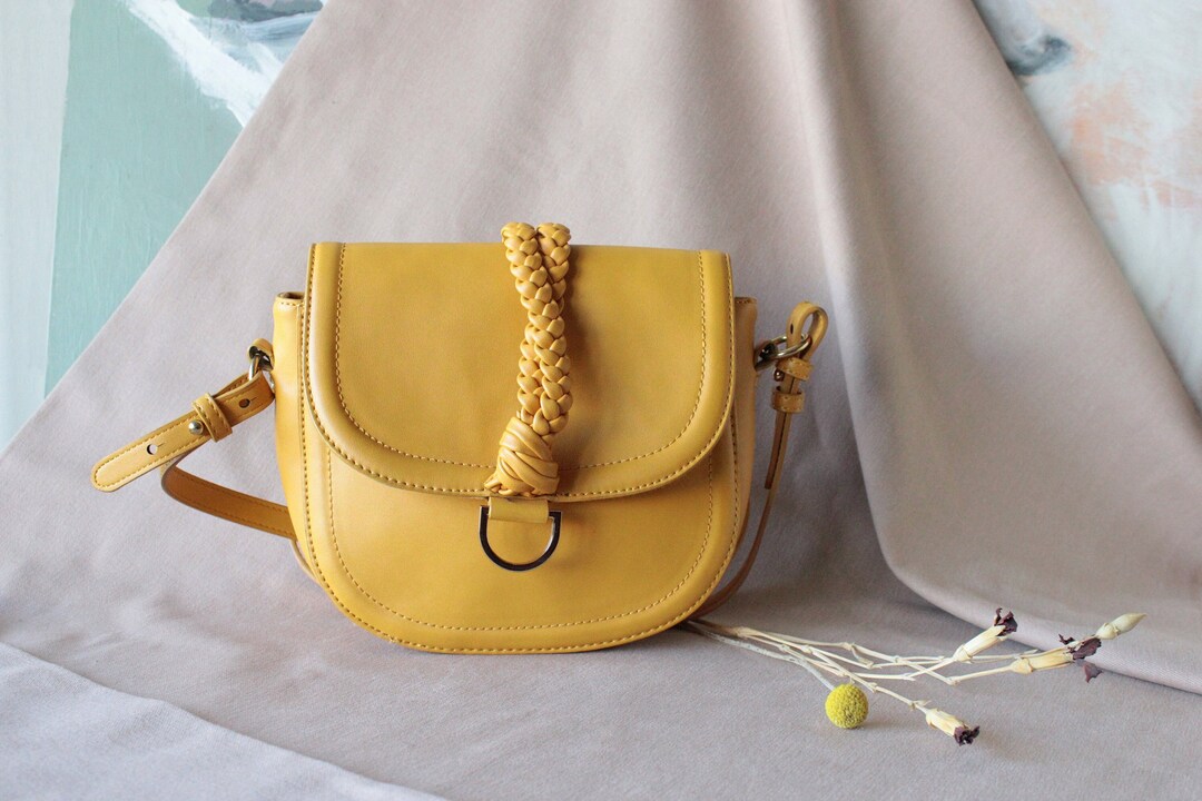 Mustard Yellow Faux Leather Shoulder Bag From French Brand Promod Etsy