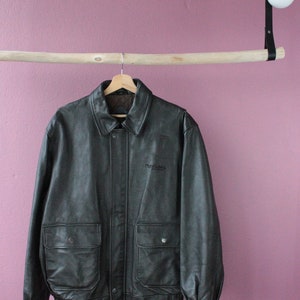 Brown Nappa Leather Pilot Jacket from Le Bourget Airport Paris image 4