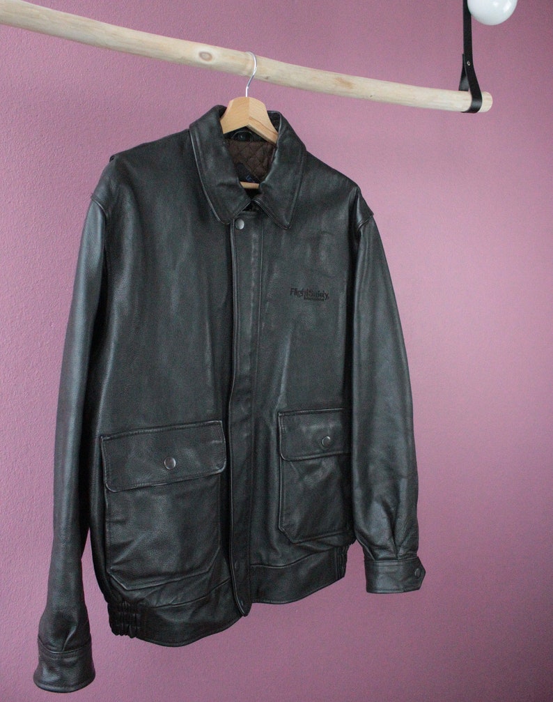 Brown Nappa Leather Pilot Jacket from Le Bourget Airport Paris image 5