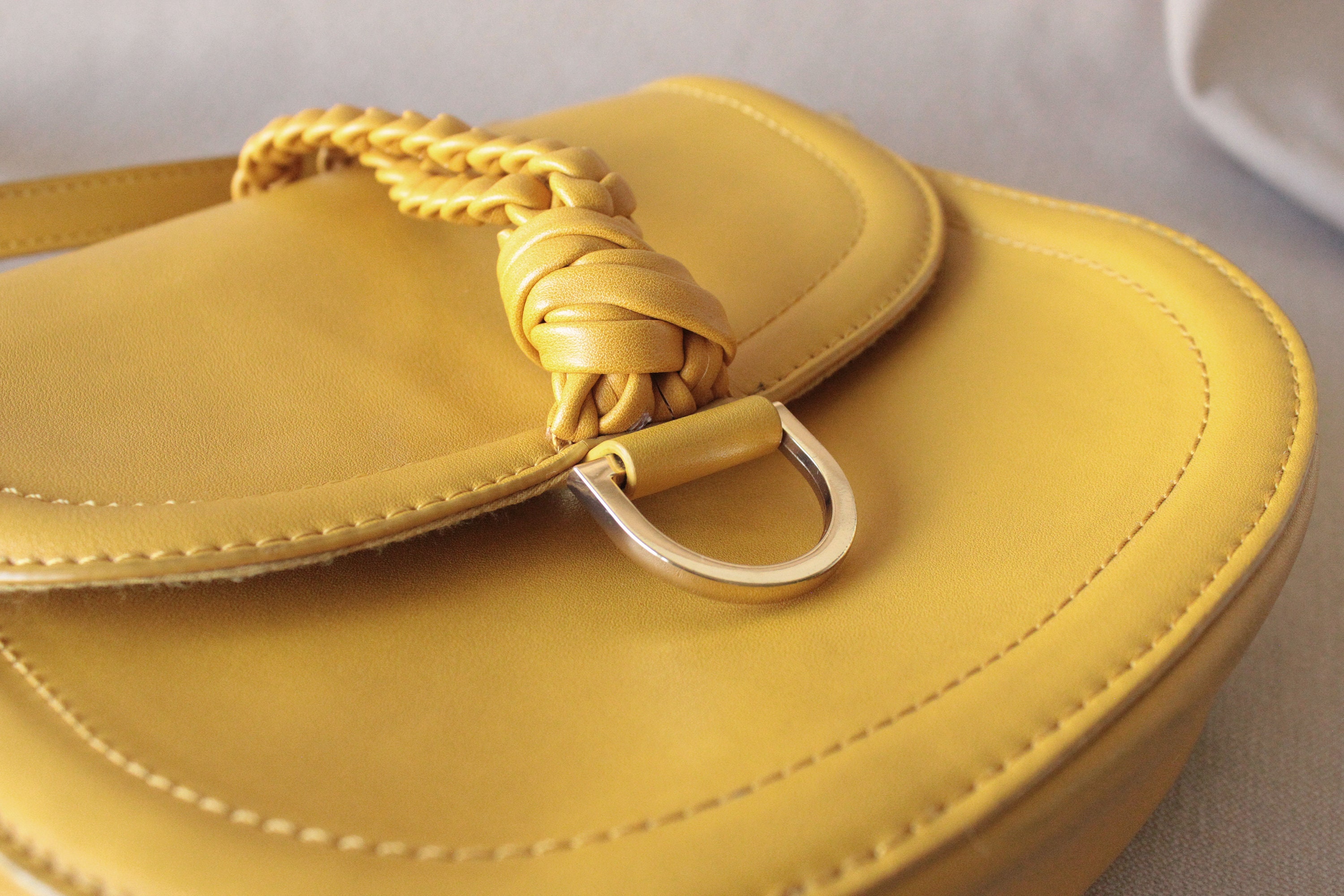 Mustard Yellow Faux Leather Shoulder Bag From French Brand Promod Etsy