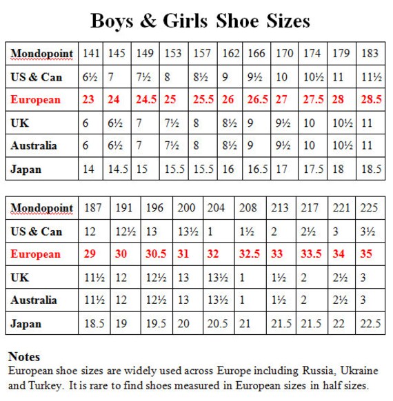 shoe size euro 35 to us