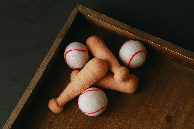 Needle Felted baseball set felted stuffy toys newborn Etsy