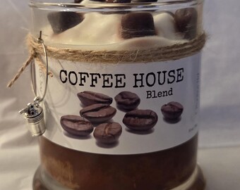 Best Coffee Lovers Candle with Realistic Coffee Beans + Bonus Coffee Cup Drink Charm, Best Coffee Lover Gift