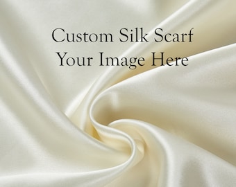 The Artist Scarf: Custom Silk Scarf with Image and Size of Your Choice | Large Silk Wrap / Small Square Silk Head Scarf