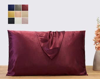Burgundy Pure Mulberry Silk Pillowcase | Standard, Queen & King | 22 Momme | Float Collection