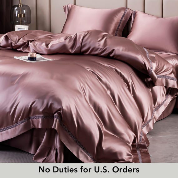 Custom Pure Mulberry Silk Seamless Flat Sheet, Fitted Sheet, Duvet | 32  Momme | Full, Queen, King, California King \u0026 Sets | Drape Collection -  Etsy.de, image size:570x570