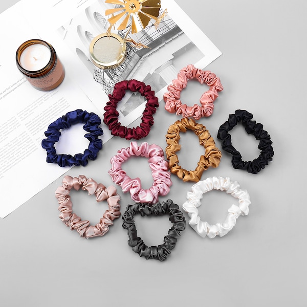 Pure Mulberry Silk Mini Scrunchie | 0.8 inch | 22 Momme | Float Collection