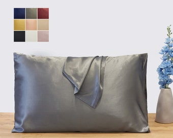 Deep Grey Pure Mulberry Silk Pillowcase | Standard, Queen & King | 22 Momme | Float Collection