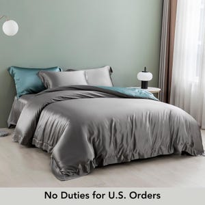 Custom Pure Mulberry Silk Seamless Flat Sheet, Fitted Sheet, Duvet | 22 Momme | Full, Queen, King, California King & Sets | Float Collection