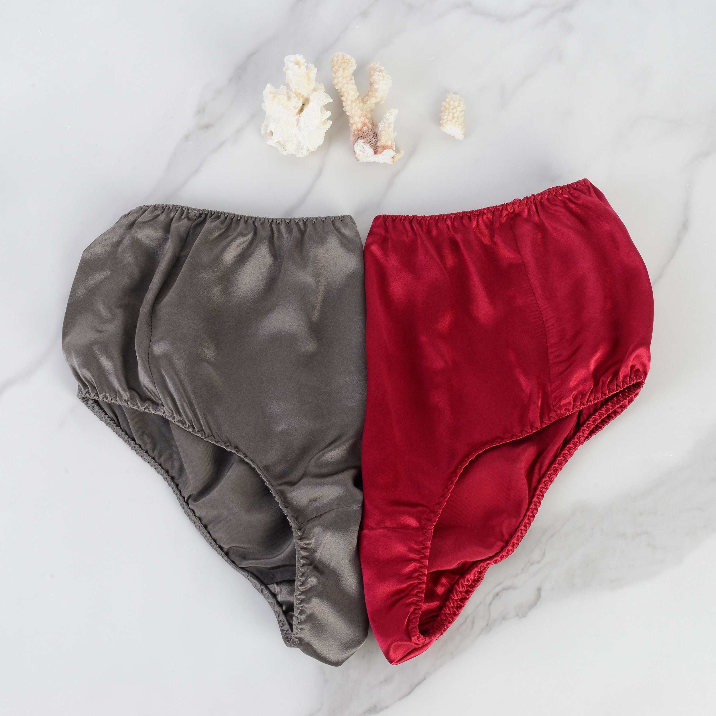 Custom Made Pure Mulberry Silk Bikini Panties High Waist 22 Momme