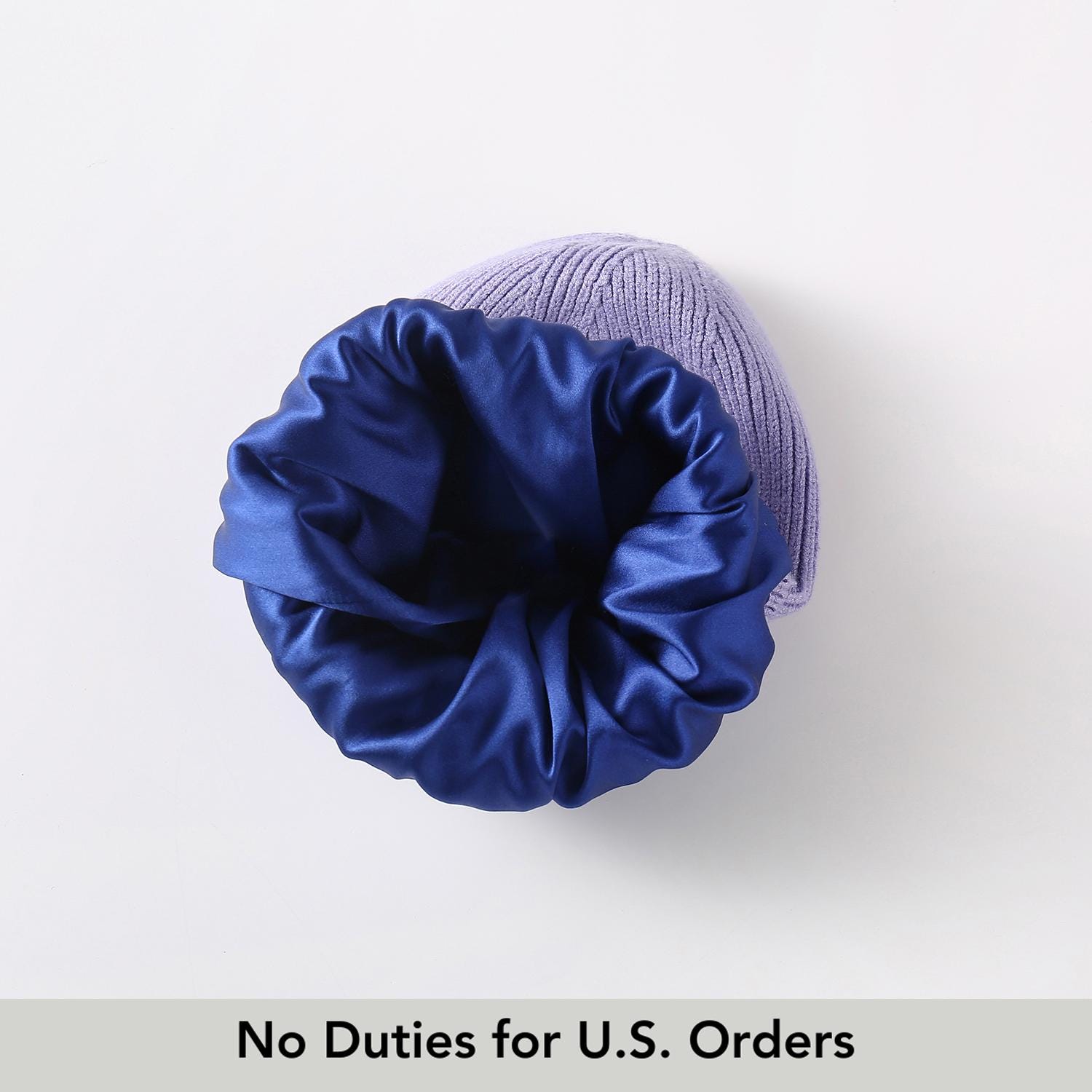 Bonnet De Nuit En Satin De Soie Bleu - Élastique, Fait Main, Taille Unique, Neuf