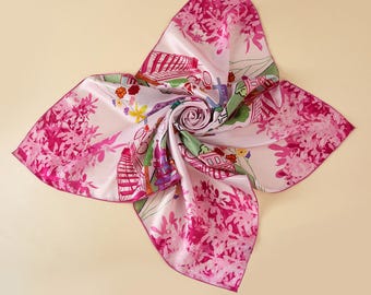 Montreal Pure Silk Large Square Scarf | Original Artwork | Where We Met Dating Gift | Canadian Scarves Collection