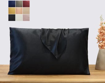 Black Pure Mulberry Silk Pillowcase | Standard, Queen & King | 22 Momme | Float Collection