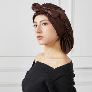 Op maat gemaakte slaapmuts van pure zijde met linten | Enkele laag of dubbele laag | 22 Momme Zijden Charmeuse | Float-collectie