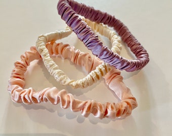 Pastel de cumpleaños / Coletero fino de seda morera pura individual o en lote de 3 / Cintas para el pelo especiales de la semana / 0,4 pulgadas