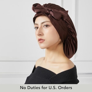 Custom Pure Silk Sleeping Bonnet with Ribbons | Single Layer or Double Layer | 22 Momme Silk Charmeuse | Float Collection