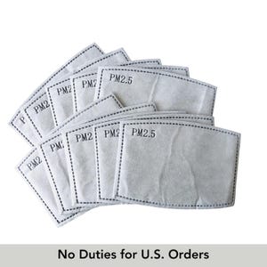 Six Layered PM 2.5 Insert for Face Masks with Pockets, Replacement Filters, Set of 10