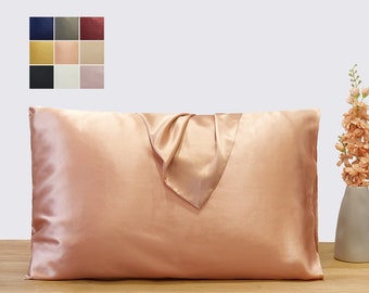 Rose Gold Pure Mulberry Silk Pillowcase | Standard, Queen & King | 22 Momme | Float Collection