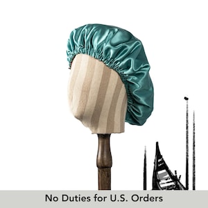 Haarmuts van pure moerbeizijde The Venetians | Dubbellaagse omkeerbare zijden voering | Verstelbaar elastiek | Cadeau rode en groene nachtmuts