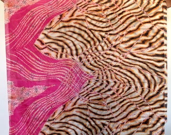 Large Pink Zebra Print Silk Scarf
