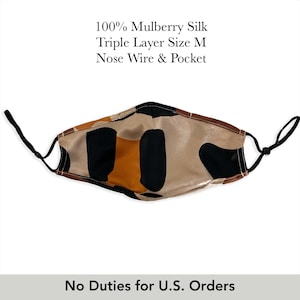 Abstract Leopard: Triple Layer Mulberry Silk Unisex Face Mask - Insert Pocket, PM 2.5 Filter & Nose Wire
