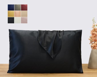 Black Pure Mulberry Silk Pillowcase | Standard, Queen & King | 22 Momme | Float Collection